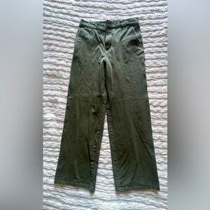 Muji Women's Chinos Wide Leg Olive Pants 31/30 ( pre loved )